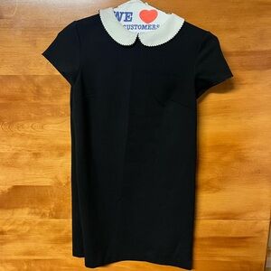 Vintage Black Mini Dress with White Peter Pan Collar